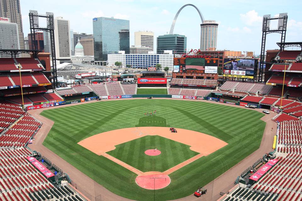 Busch Stadium and the St. Louis Arch