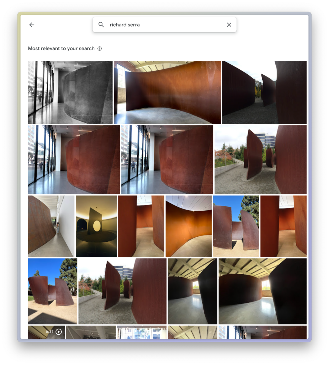 Richard Serra search in my Google Photos